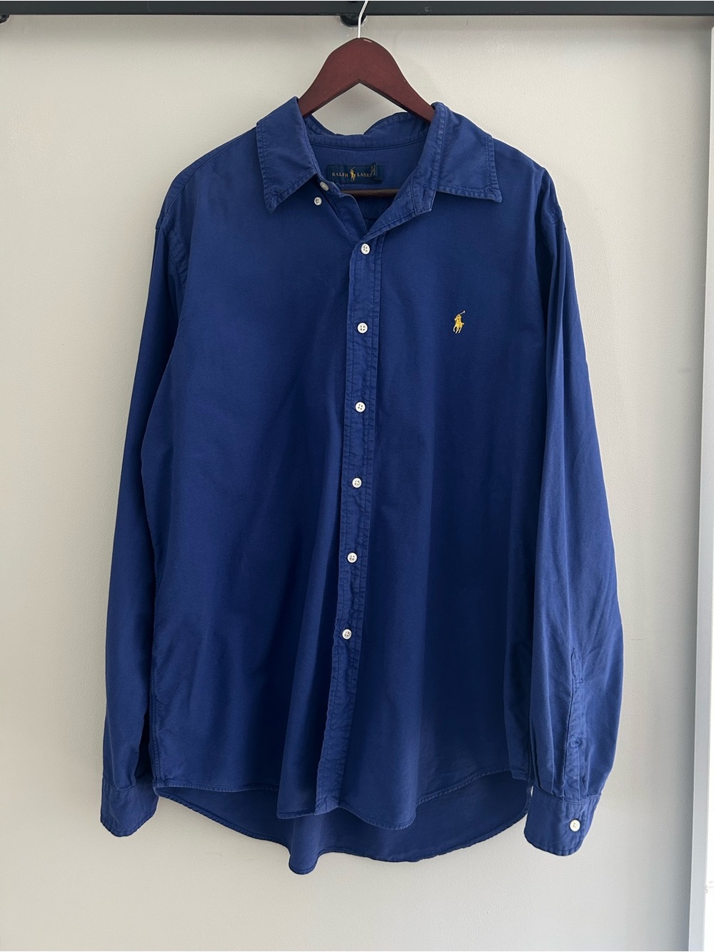 Vintage Ralph Lauren Cotton Twill Button Up Collar Long Sleeve Shirt Extra Large